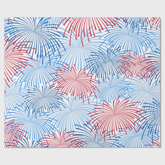 rood wit vuurwerk Patriottische partijomslag Cadeaupapier (Vlak)