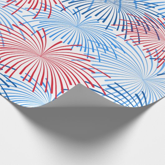 rood wit vuurwerk Patriottische partijomslag Cadeaupapier (Hoek)