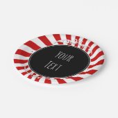 Rood & Wit Whimsical Fun Stripes Party Papieren Bordje (Gekanteld)