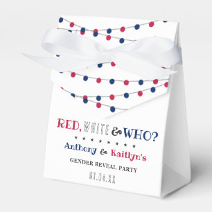 Rood, Wit & Wie? 4 juli Geslacht onthullen Partij Bedankdoosjes