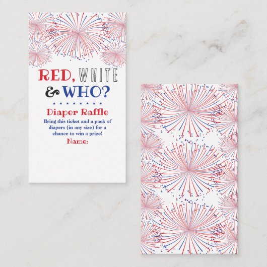 Rood, Wit & Wie? 4 juli Geslacht onthullen Partij Informatiekaartje (Voorkant / Achterkant)