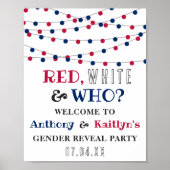Rood, Wit & Wie? 4 juli Geslacht onthullen Partij Poster (Voorkant)