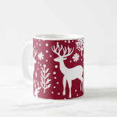Rood & Wit Winter Wonderland rendieren Mok (Voorkant links)