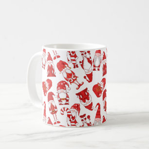 Rood & Wit Wispelturig Kerstkabouterpatroon Koffiemok