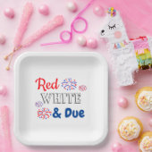 Rood wit & Zwangerschap Papieren Bordje (Feest)