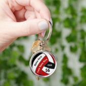 Rood, wit, zwart, aangepaste volleyball supersnel sleutelhanger (Hand)