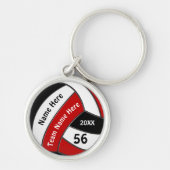 Rood, wit, zwart, aangepaste volleyball supersnel sleutelhanger (Voorkant)