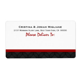 Rood Wit Zwart Bruiloft bruid en bruidegom B433 Etiket