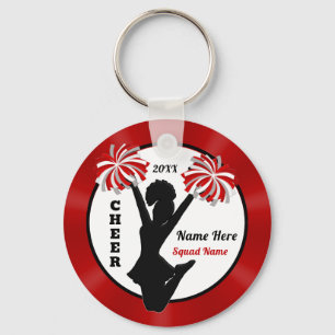 Rood, wit, zwart, Cheap, Cheerleader Party Favors Sleutelhanger
