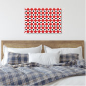 Rood, wit, zwart diamantpatroon canvas afdruk (Insitu (Slaapkamer))