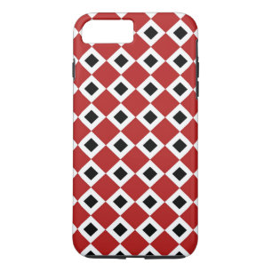 Rood-Wit-Zwart Diamantpatroon iPhone 8 Plus Hoesje