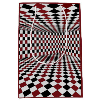 Rood Wit Zwart Geruit Kamer Hoog Contrast Medium Cadeauzakje