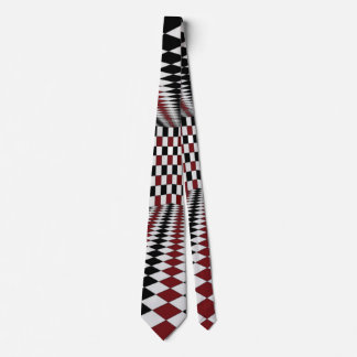 Rood Wit Zwart Geruit Kamer Hoog Contrast Stropdas