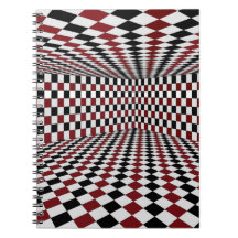 Rood Wit Zwart Geruit Kamer Optische Illusie