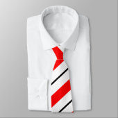 Rood, wit, zwart, gestreept Stropdas (Gebonden)