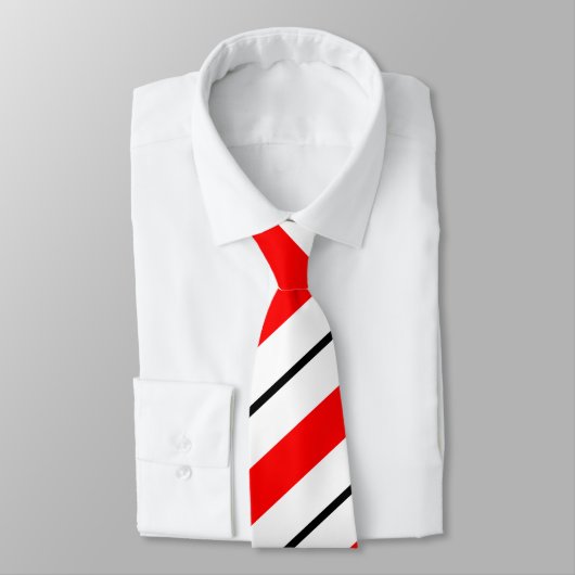 Rood, wit, zwart, gestreept Stropdas (Gebonden)