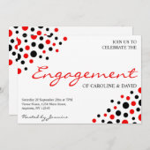 Rood Wit Zwart Informele Engagement Party Kaart (Voorkant / Achterkant)