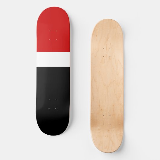 Rood Wit Zwart Kleur Block Style Design Skateboard (Voorkant)