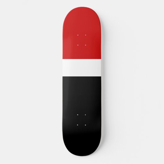 Rood Wit Zwart Kleur Block Style Design Skateboard (Voorkant)