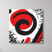 Rood, Wit & Zwart Modern Abstract Canvas Afdruk (Voorkant)