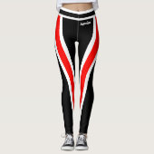 Rood Wit Zwart Squad Leggings (Voorkant)