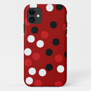 rood wit zwart stip patroon iPhone 11 hoesje