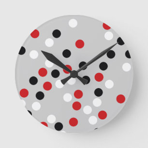 rood wit zwart stip patroon ronde klok