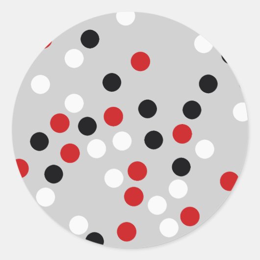 rood wit zwart stip patroon ronde sticker (Voorkant)