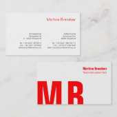 Rood, wit, zwart visitekaartje (Voorkant / Achterkant)