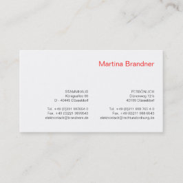 Rood, wit, zwart visitekaartje