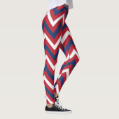 Rood, witte blauwe Chevron Leggings (Rechts)
