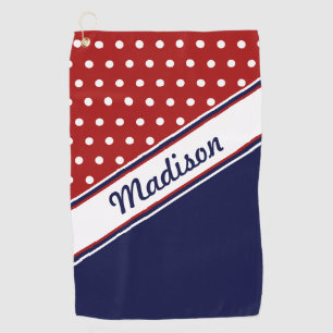 Rood-witte blauwe poly-monogram vrouwen golfhanddoek