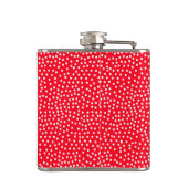  rood-witte bloemen en poka-puntenontwerp heupfles (Achterkant)