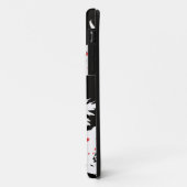 Rood, witte bloemen op zwart Case-Mate iPhone case (Achterkant/links)