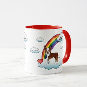 Rood-Witte Boston Terrier Regenboog Herdenking Mok