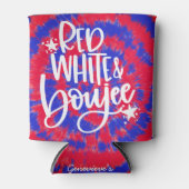 Rood Witte Boujee 4 juli Tie Dye Bachelorette Blikjeskoeler (Voorkant)