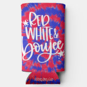 Rood Witte Boujee 4 juli Tie Dye Jonggezellen uits (Achterkant)