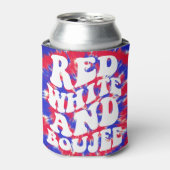 Rood Witte Boujee | Amerika Tie Dye Bachelorette Blikjeskoeler (Blikje Voorkant)