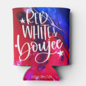 Rood Witte Boujee Grappige 4 juli Bachelorette-fee Blikjeskoeler (Achterkant)