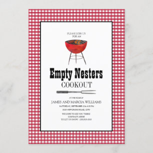 Rood Witte Empty Nesters Kookfeest Barbecue Kaart