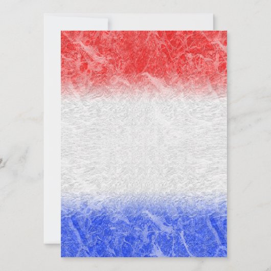 Rood-witte en blauwe marmer-bruiloft kaart (Achterkant)