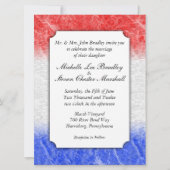 Rood-witte en blauwe marmer-bruiloft kaart (Voorkant)