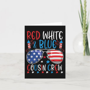 Rood-witte en blauwe neef-crew 4 juli Amerika Kaart