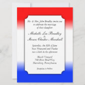 Rood-witte en blauwe streep-bruiloft uitnodigingen (Voorkant)