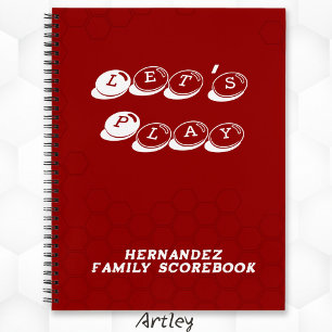 Rood Witte Familie Naam Bordspel Scoreboek Notitieboek