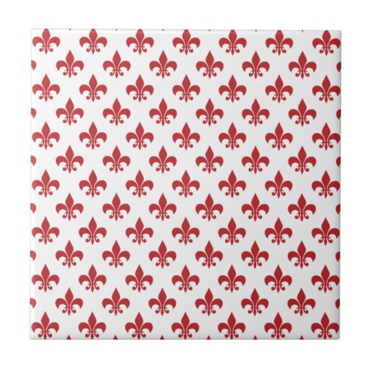 Rood-witte fleur-de-lys tegeltje (Voorkant)