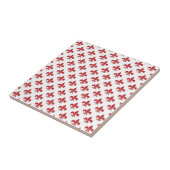 Rood-witte fleur-de-lys tegeltje (Zijkant)