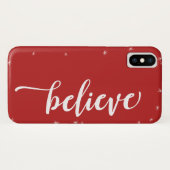 Rood & Witte Glitter Geloof Vakantie Case-Mate iPhone Case (Achterkant (horizontaal))