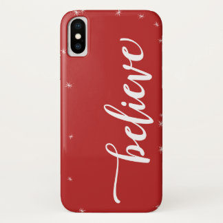 Rood & Witte Glitter Geloof Vakantie iPhone X Hoesje