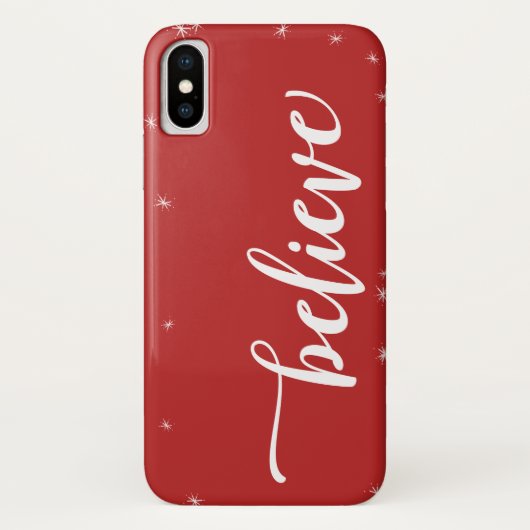 Rood & Witte Glitter Geloof Vakantie Case-Mate iPhone Case (Achterkant)
